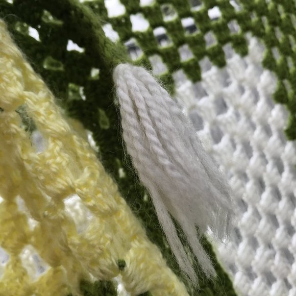 Granny Afghan Handmade Crocheted Vintage Square Cottagecore Grandmas Attic - Picture 3 of 6